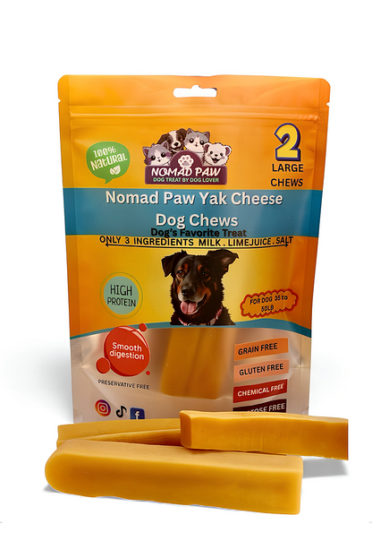 All-Natural Yak Cheese Dog Chews 2 pack large ( for 50 lb & over dog)