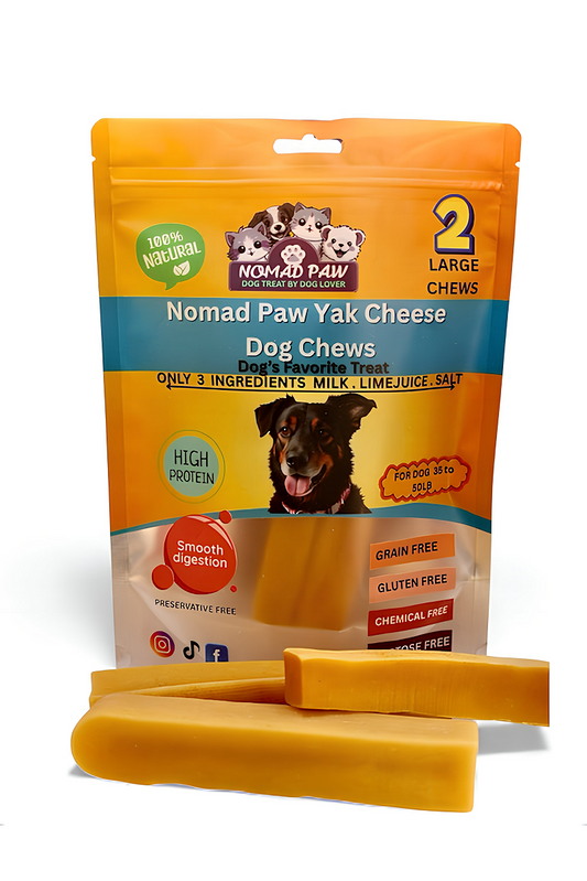 All-Natural Yak Cheese Dog Chews 2 pack large ( for 50 lb & over dog)